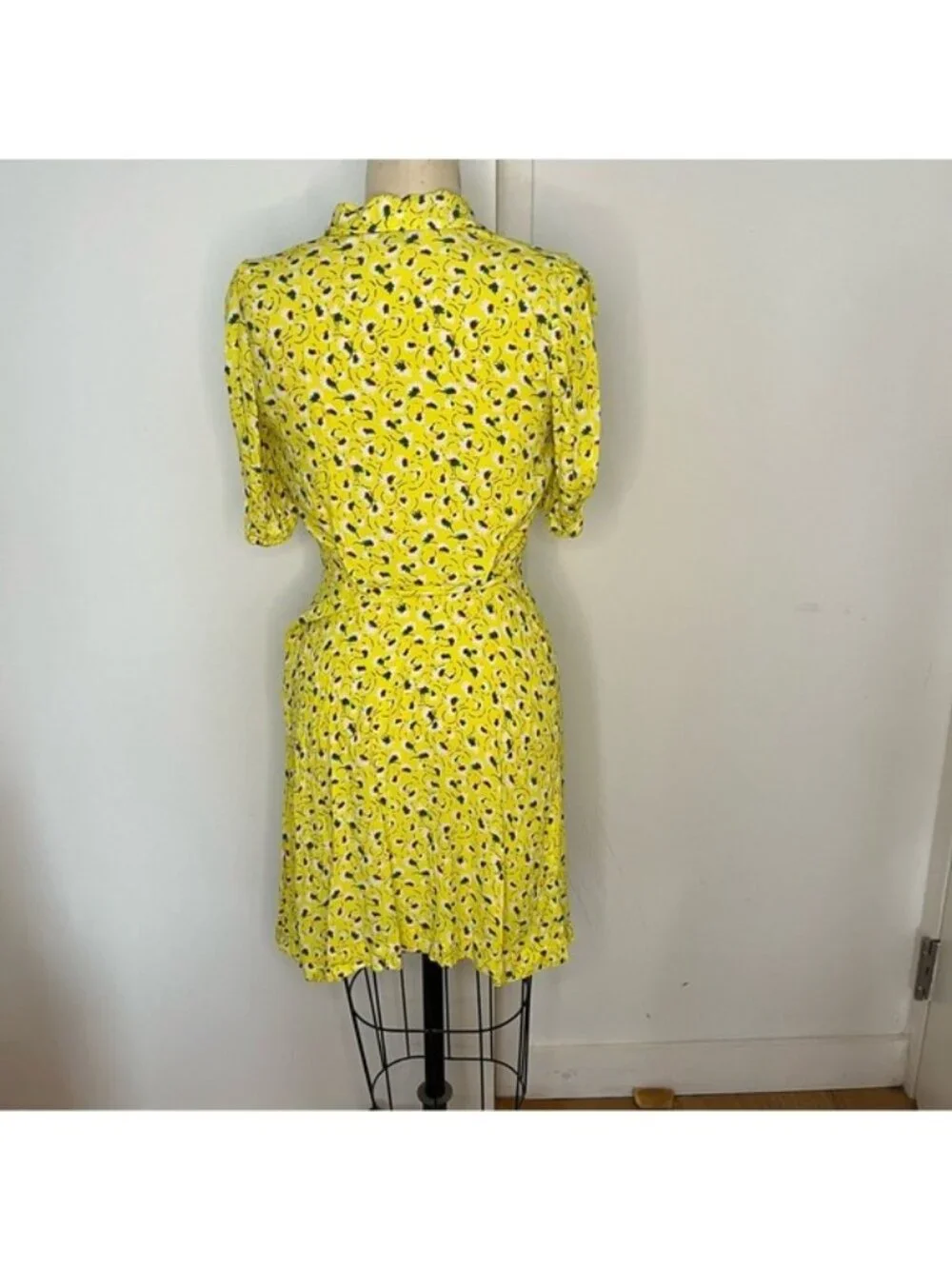& OTHER STORIES Fit & Flare‎ Yellow Ditsy Floral Dress Size 4 - Picture 3 of 7